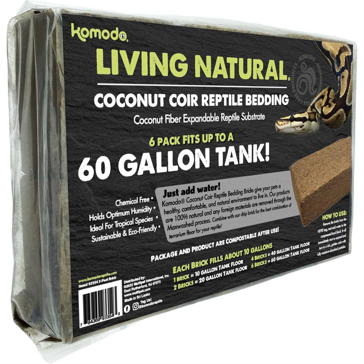 Natural Coconut Coir Reptile Bedding Brick R387212