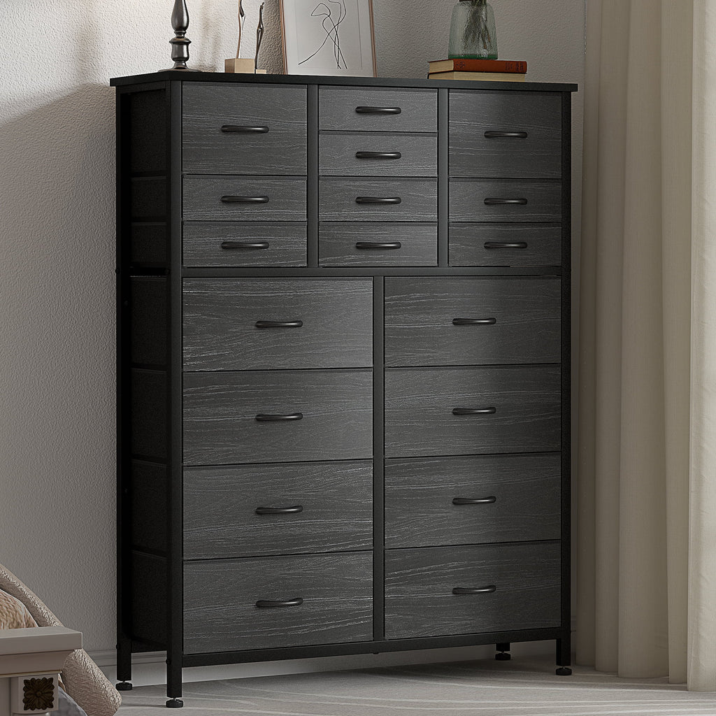 Rustic Brown 18 Drawer Fabric Dresser F407