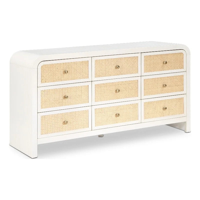 White Ash Wood and Natural Cane Dresser J340