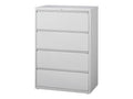 Lateral Filing Cabinet 4 Drawer Metal Gray B320838