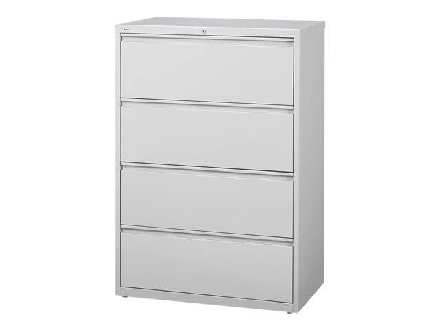 Lateral Filing Cabinet 4 Drawer Metal Gray B320838