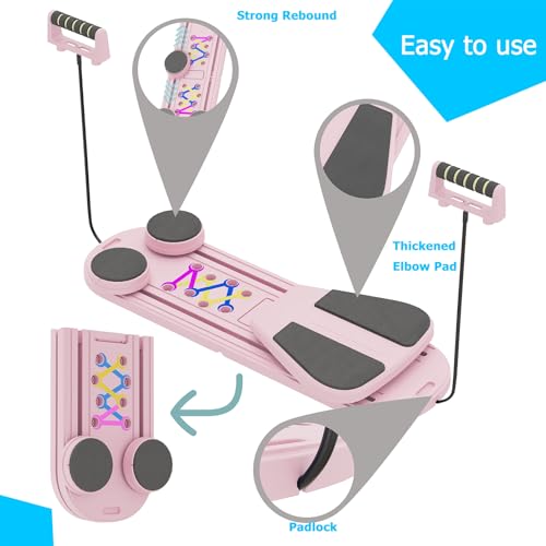 6 in 1 Foldable Pilates Reformer Set with Resistance Bands U79441
