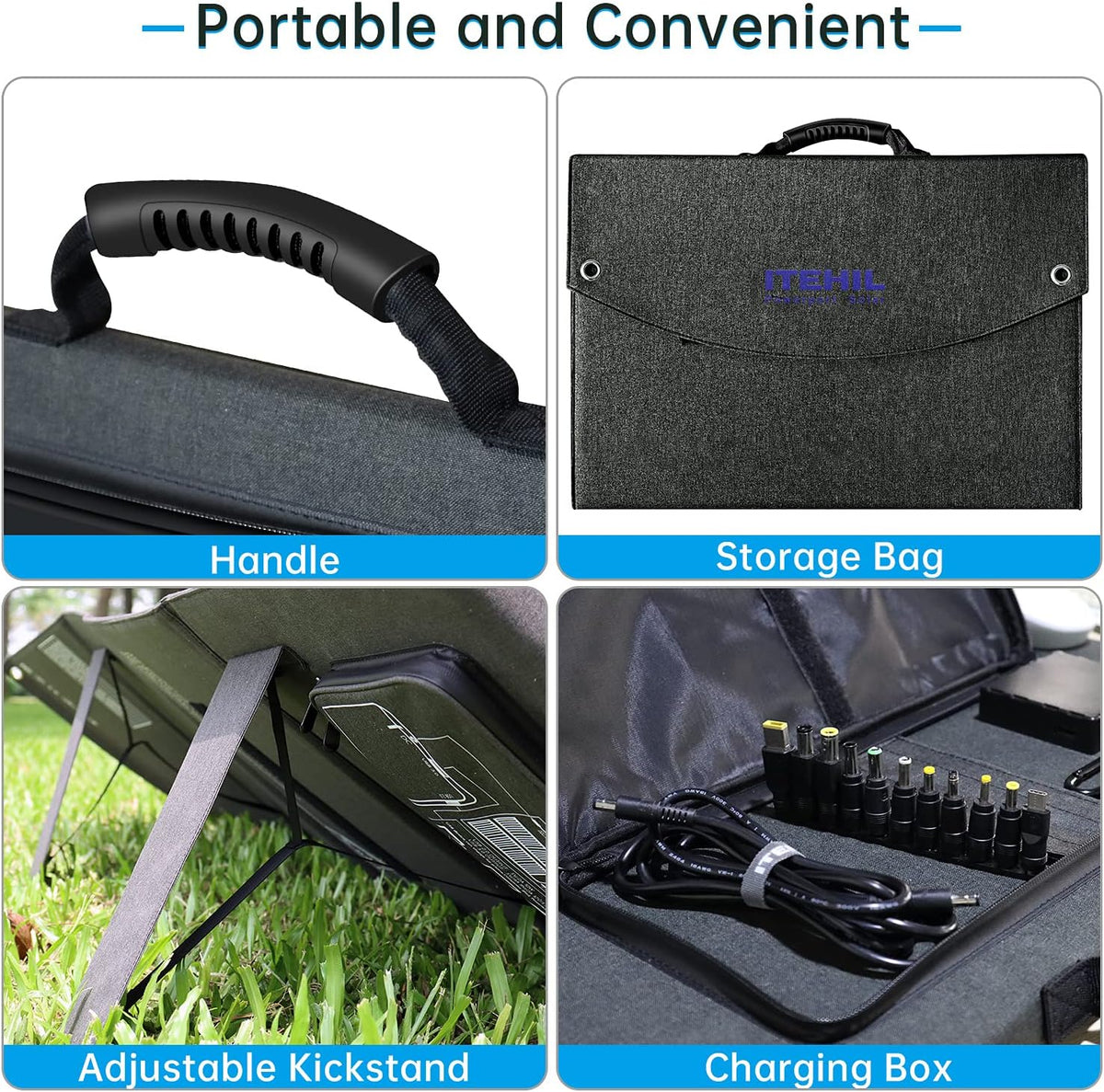 100W 18V Monocrystalline Portable Solar Panel Charger L546909