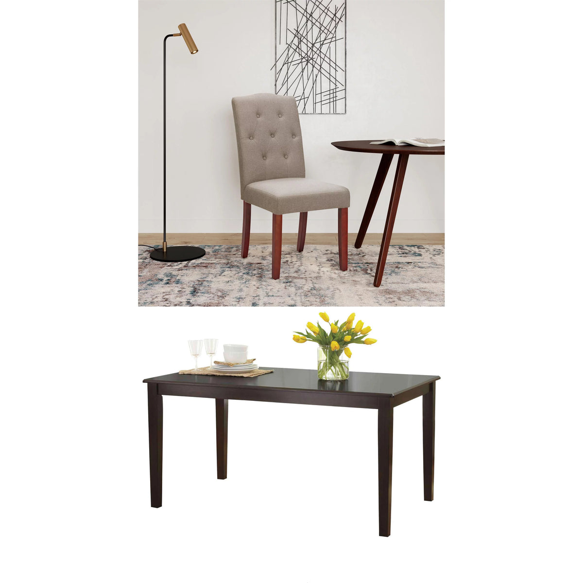 7-Piece Dining Set with Upholstered Chairs R46233