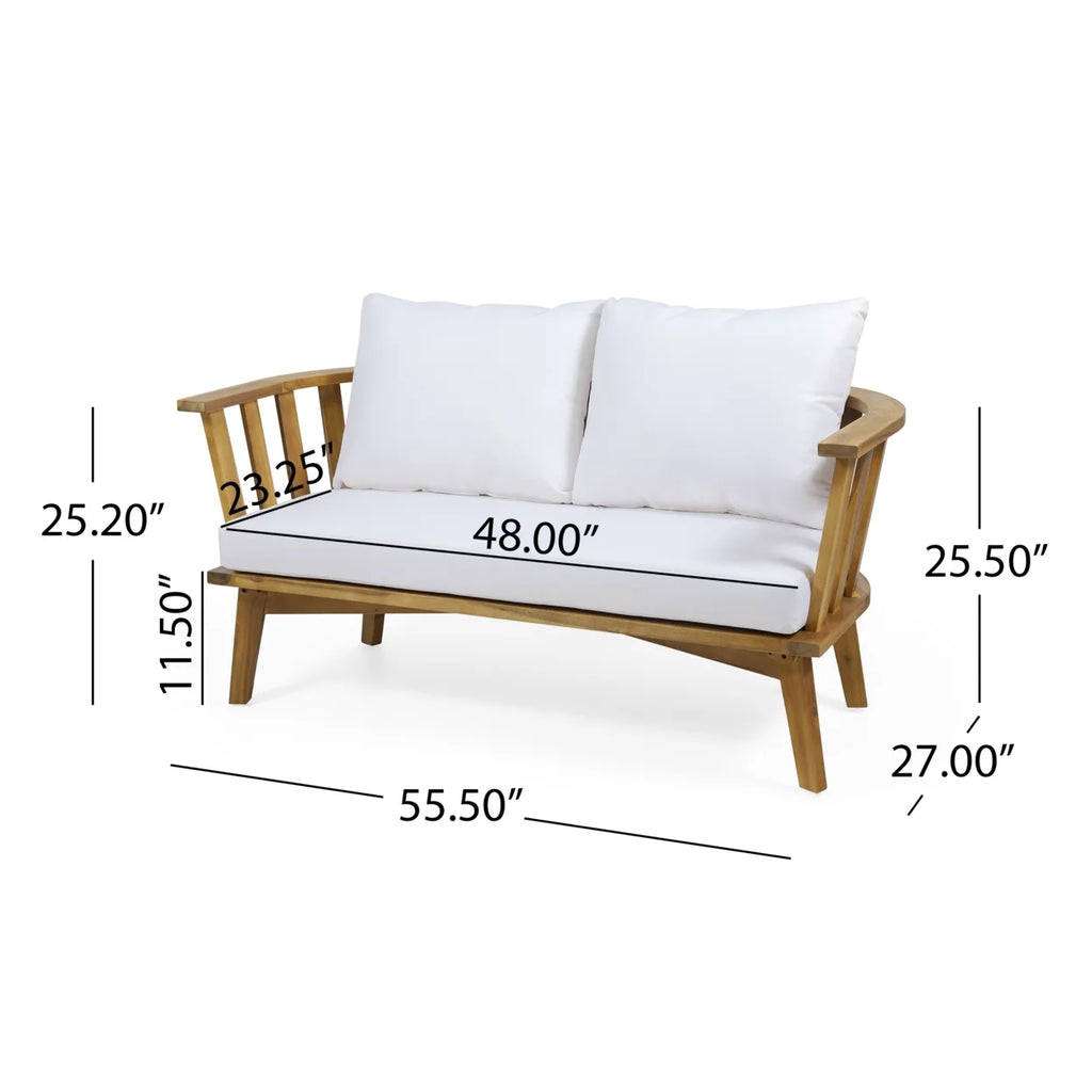 Wooden Loveseat and Coffee Table Set U752