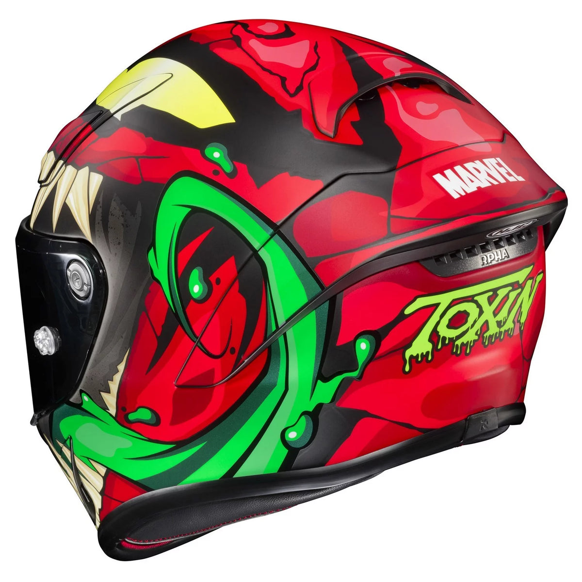 Motorcycle Helmet Red/Green MD I9542