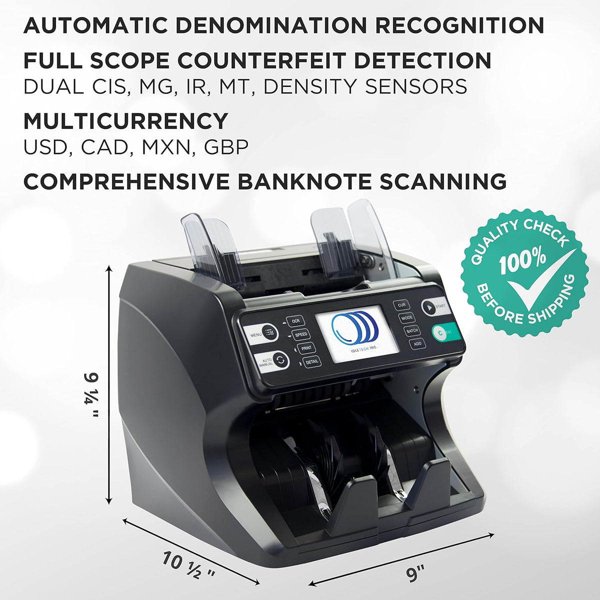 Multi-Currency Money Counter Machine with Counterfeit Detection L3361