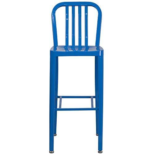 2 Pack Blue Metal Indoor-Outdoor Barstool A203