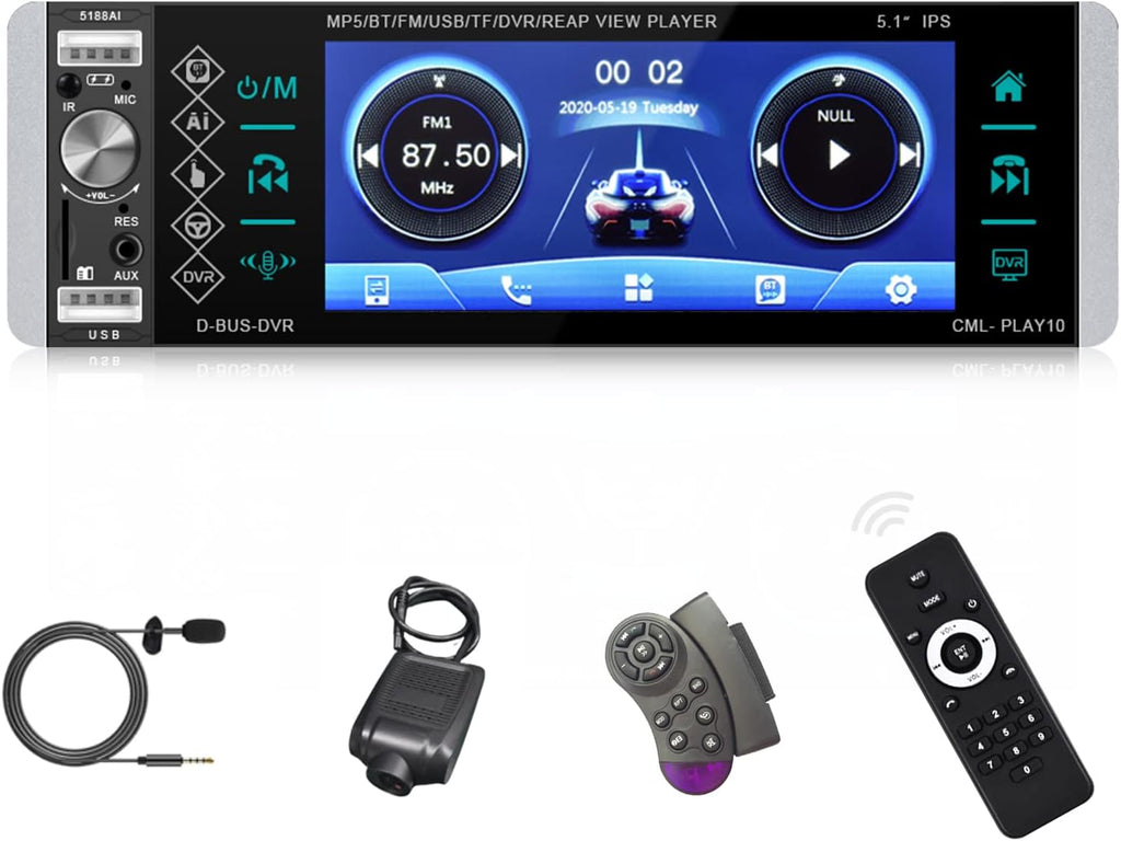 Single Din Car Stereo 5.1 Inch Touch Screen MP5 Player T9685