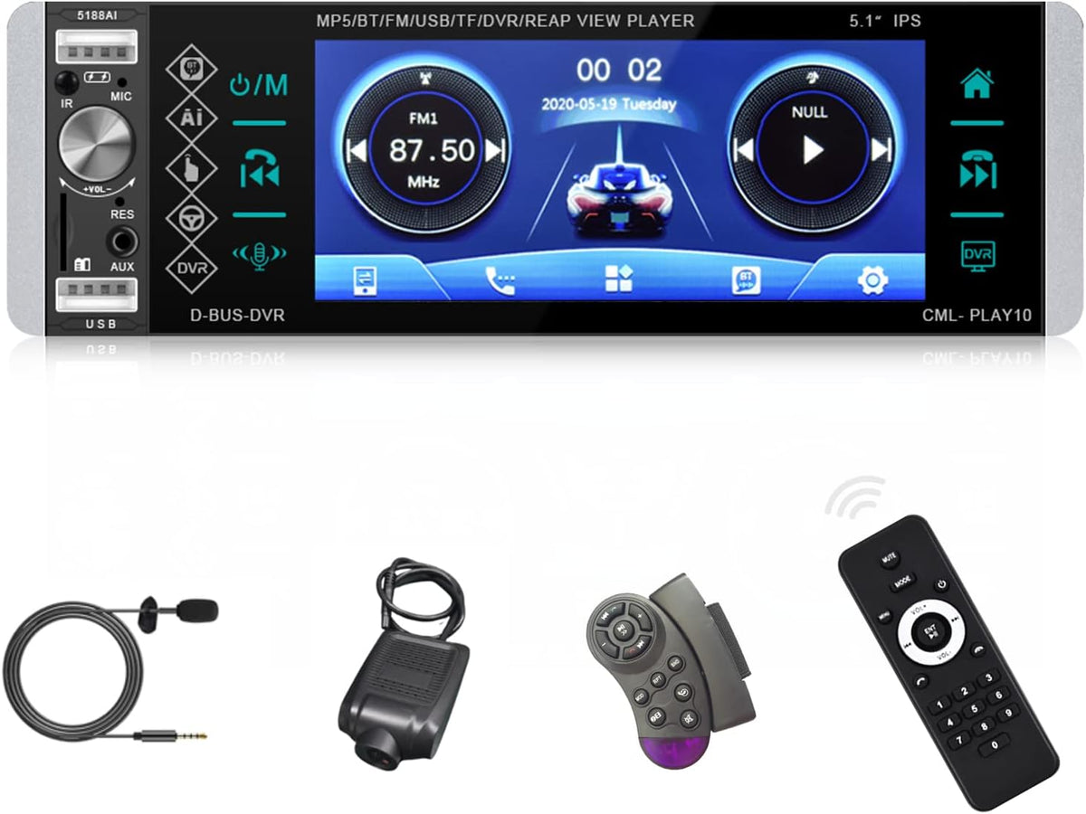Single Din Car Stereo 5.1 Inch Touch Screen MP5 Player T9685