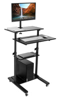 Mobile Height Adjustable Standing Desk Cart with Monitor Arm H80687
