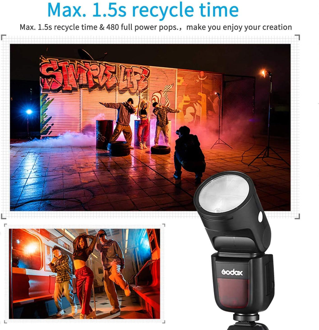 Round Head On Camera Flash Speedlite with Lithium Battery D6855