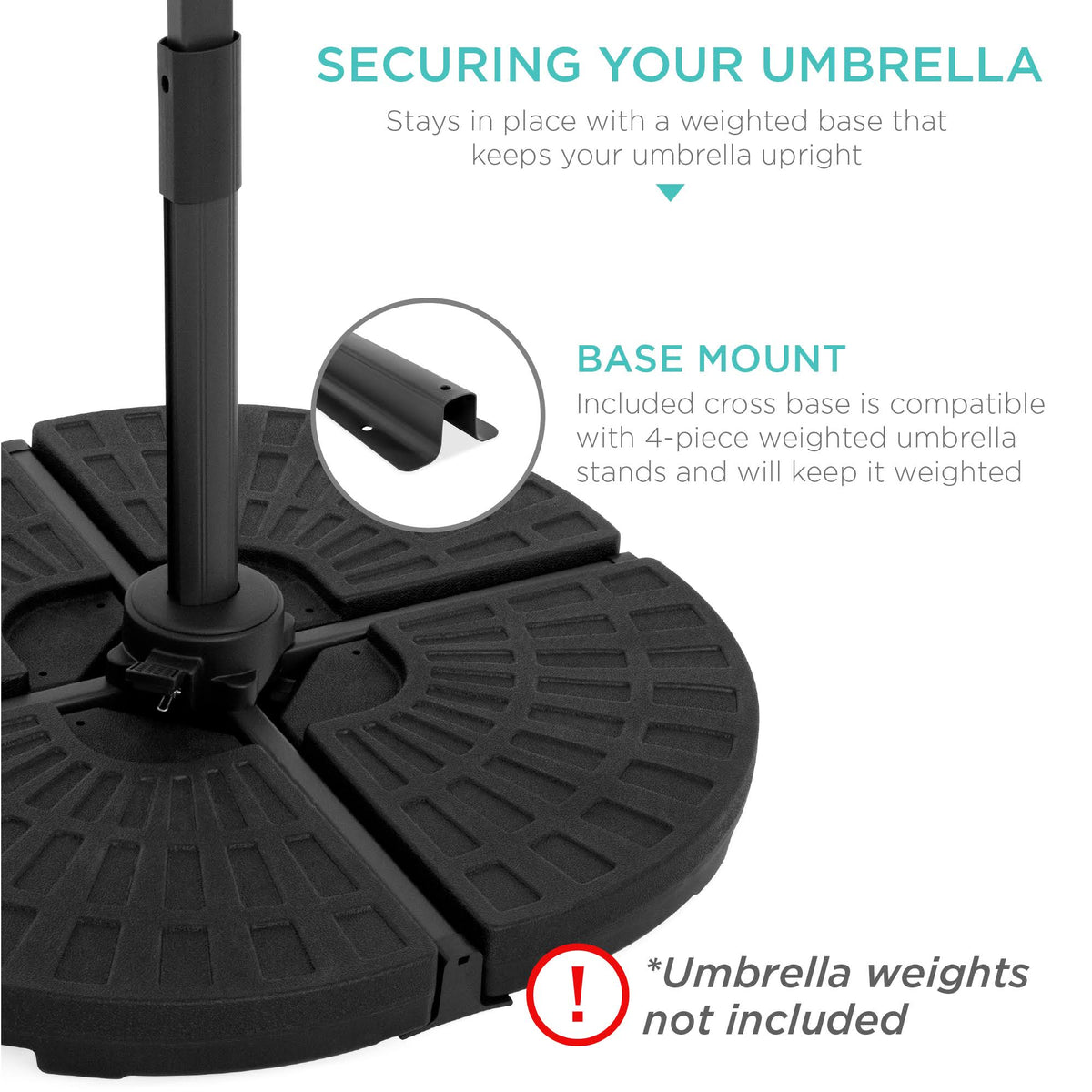 10ft LED Cantilever Offset Hanging Patio Umbrella R6162