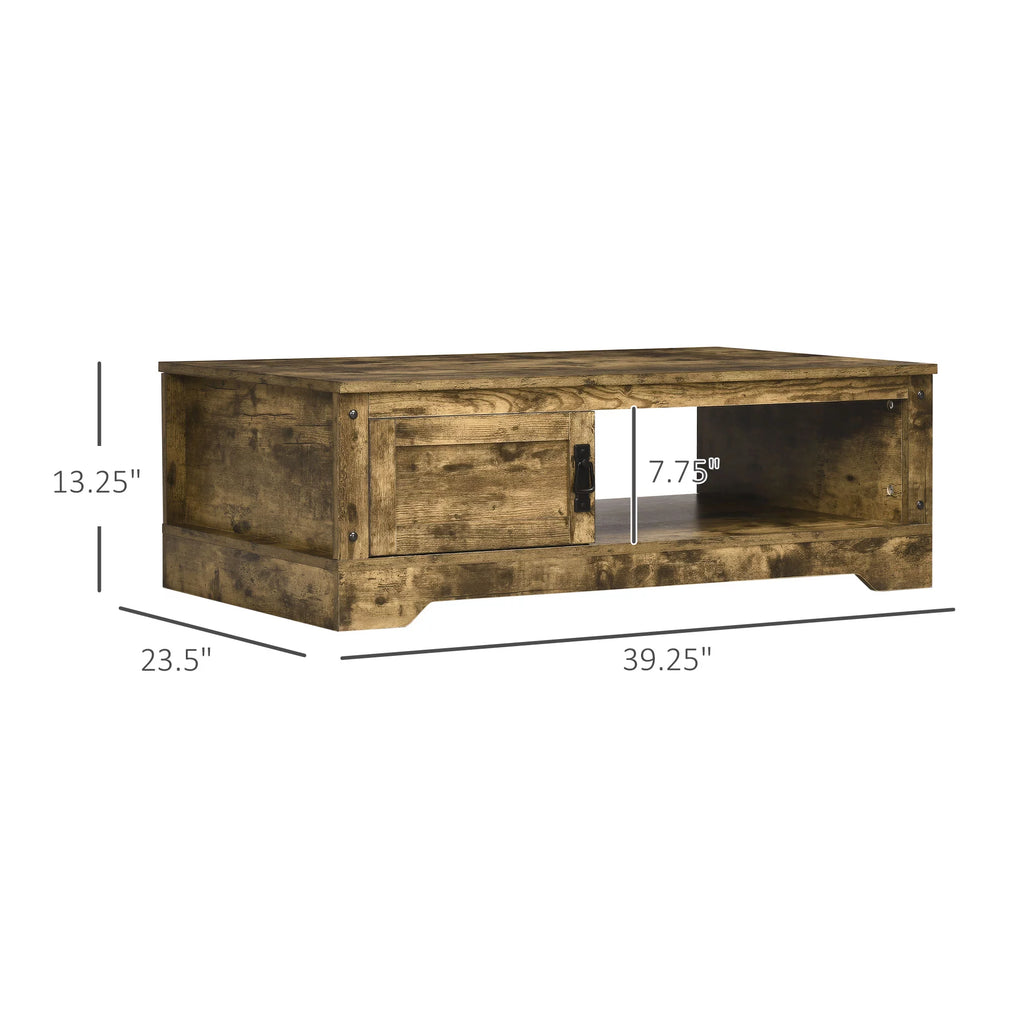 Vintage Rustic Storage Coffee Table Y3742