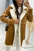 Solid Patchwork Pocket Half A Turtleneck Outerwear B595272