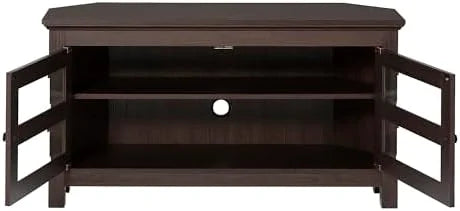 Espresso Brown Wood Corner TV Stand H62441