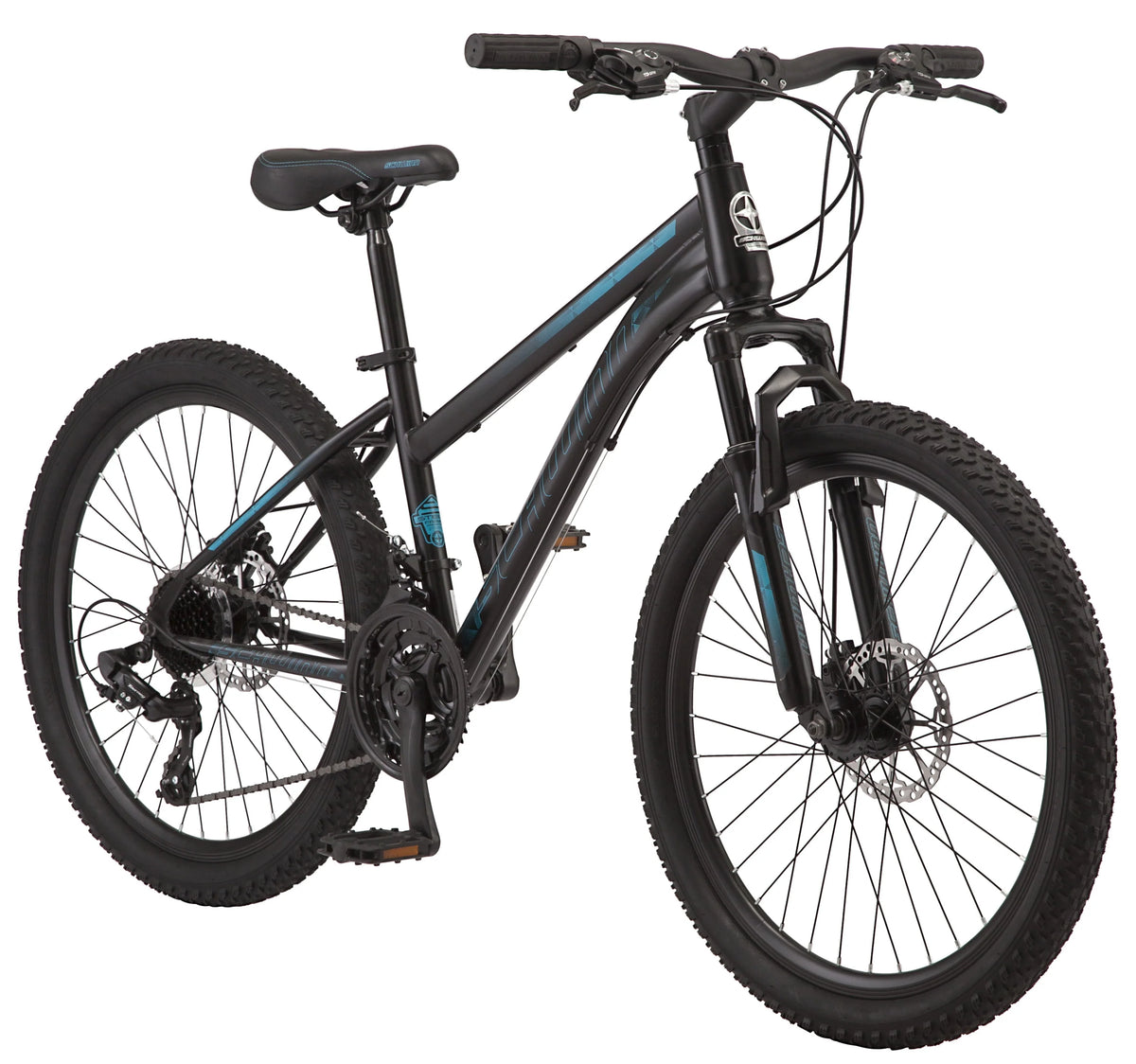 24-inch 21 Speeds Black Teal Mountain Bike G982