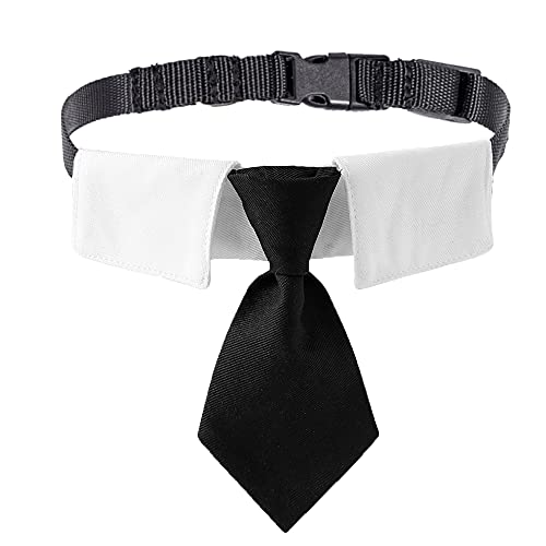 Black Adjustable Dog Collar with Bow Tie L428944