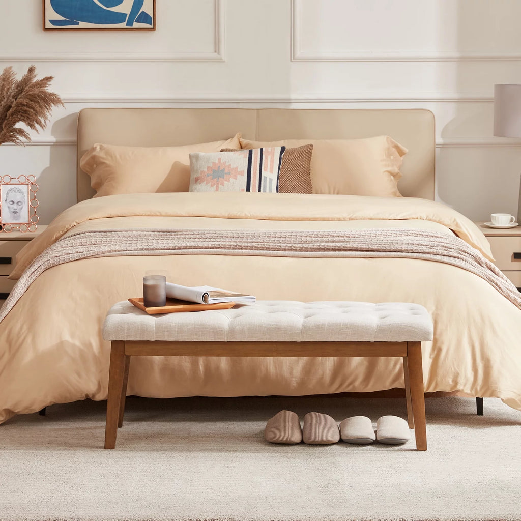 Beige Upholstered Bench W846379