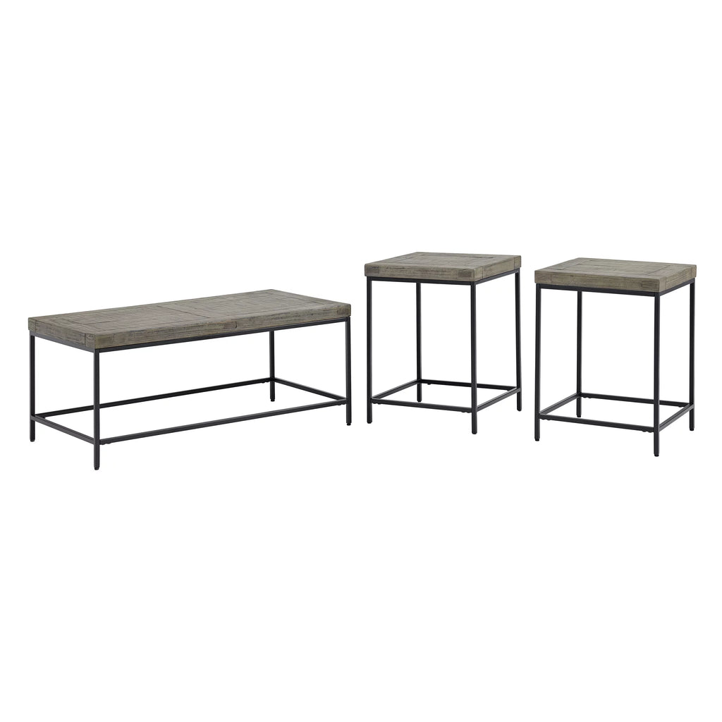 3-Piece Coffee Table Set with 2 Side Tables Gray I653270