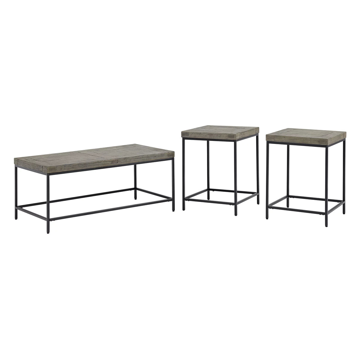 3-Piece Coffee Table Set with 2 Side Tables Gray I653270