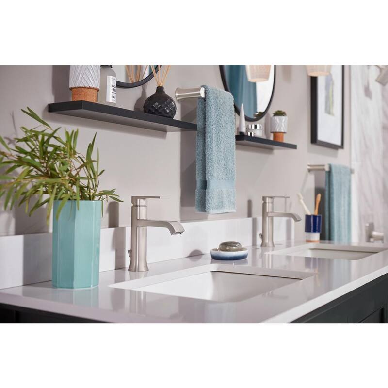 Single Handle Single Hole Bathroom Faucet Brushed Nickel Z458