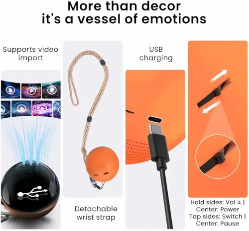 Uploadable Videos Photos 3D Crystal Ball Lamp F8771