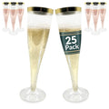 25 Pack 4.5 oz Plastic Champagne Flutes Y587677