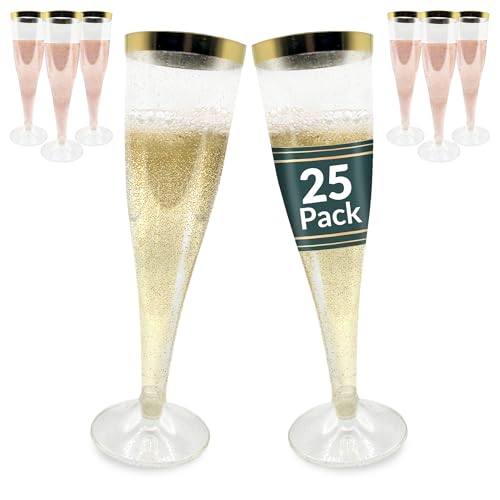 25 Pack 4.5 oz Plastic Champagne Flutes Y587677