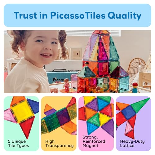 60 Piece Set Clear Magnetic 3D Building Tiles B155166