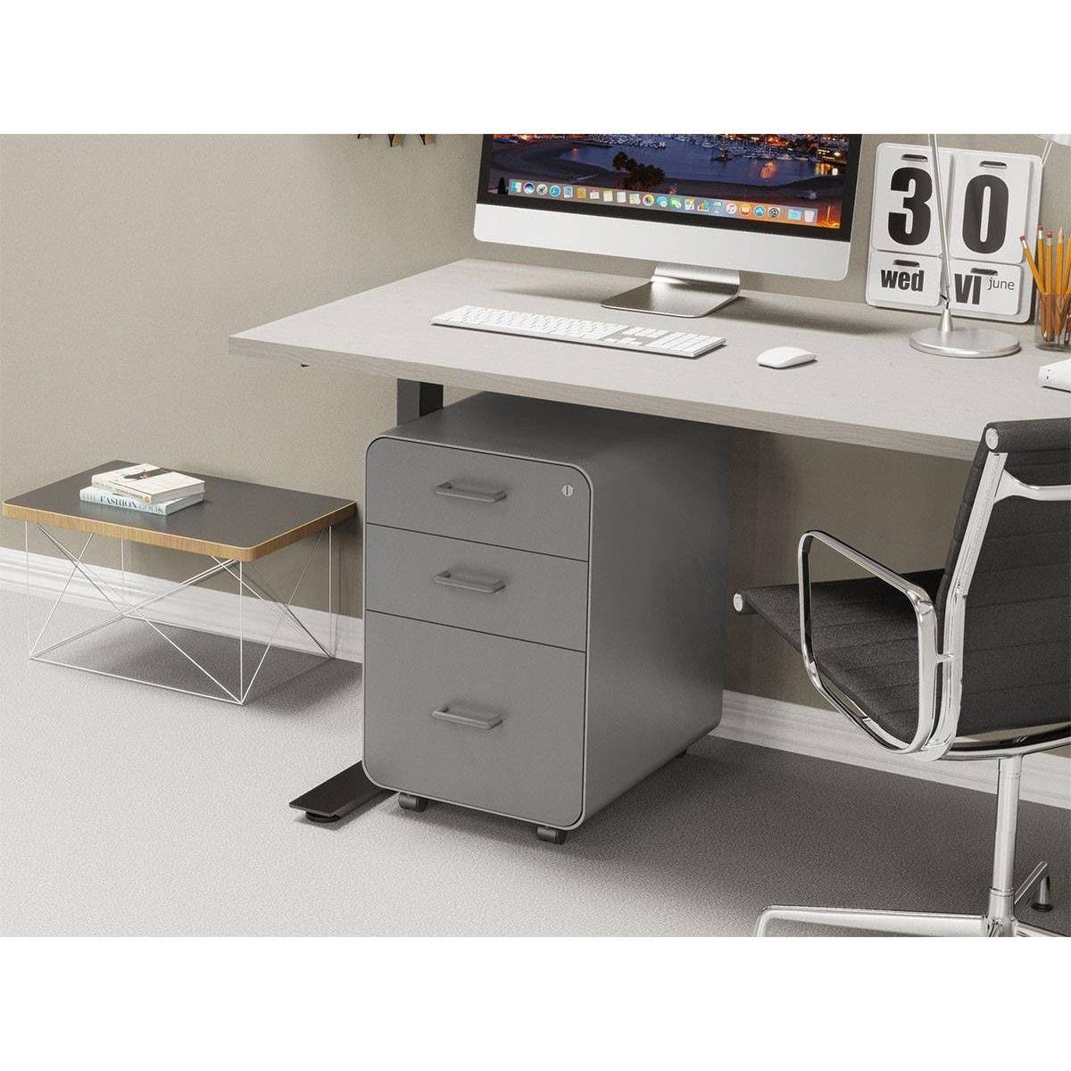 Rolling Round Corner 3-Drawer File Cabinet O5360