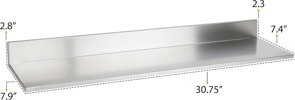 Stainless Steel Wall Shelf Set of 2 V3206
