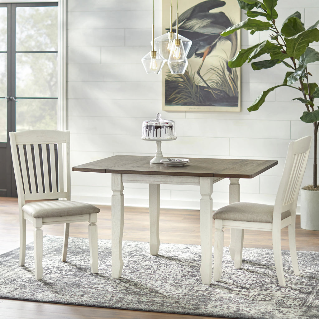 50 x 36 x 30 Walnut Antique White Dining Table P113094