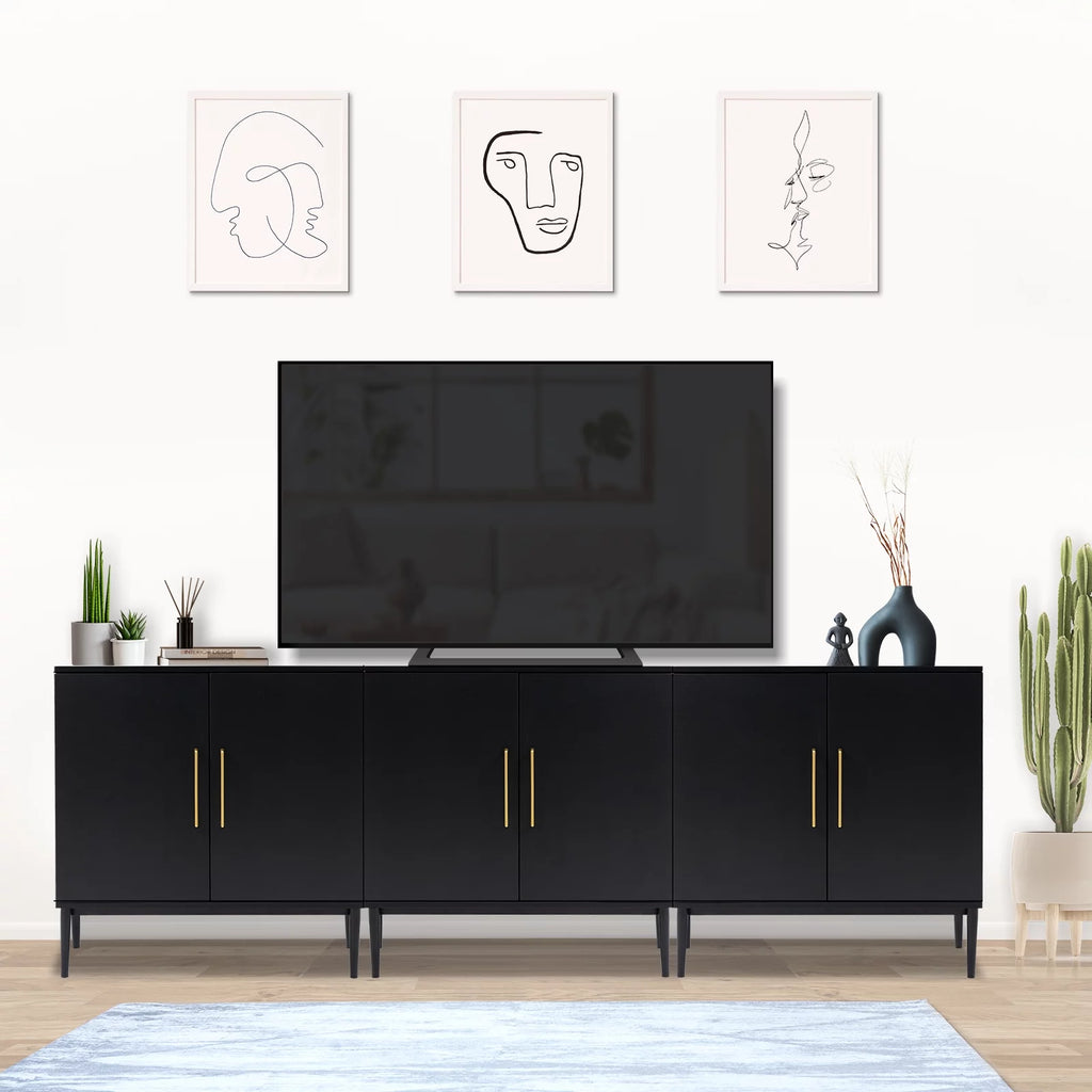 Set of 2 Black Storage Cabinet G50549