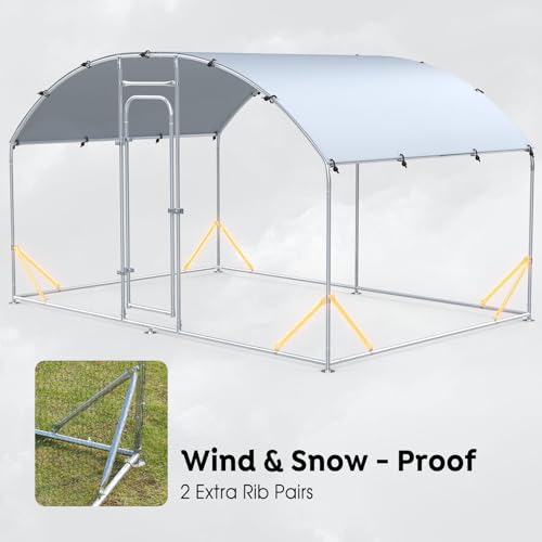 Large Metal Walk-in Chicken Coop with Anti-UV Cover O86010