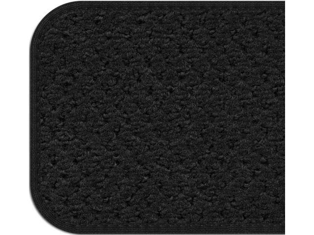 Set of 12 Black Adhesive Carpet Stair Treads C63595