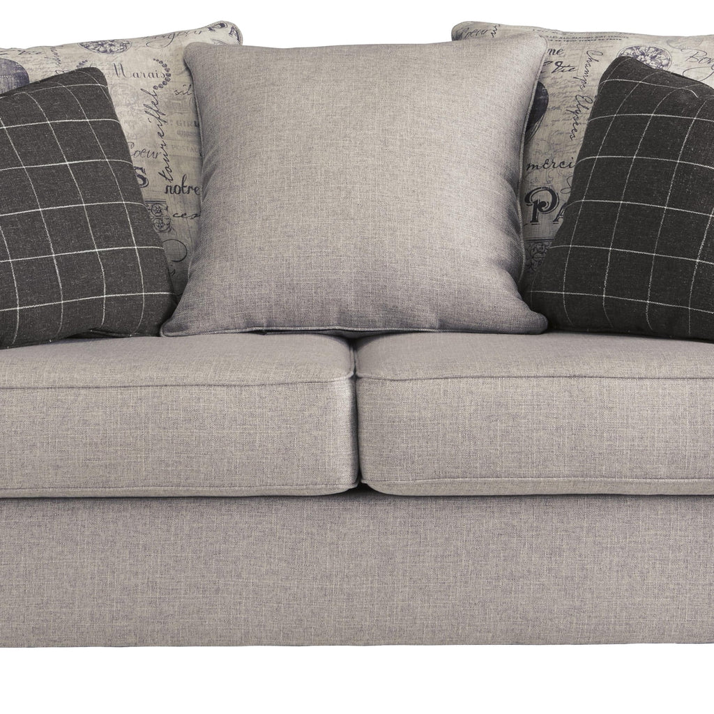 Gray Fabric Upholstered Wooden Loveseat R85295