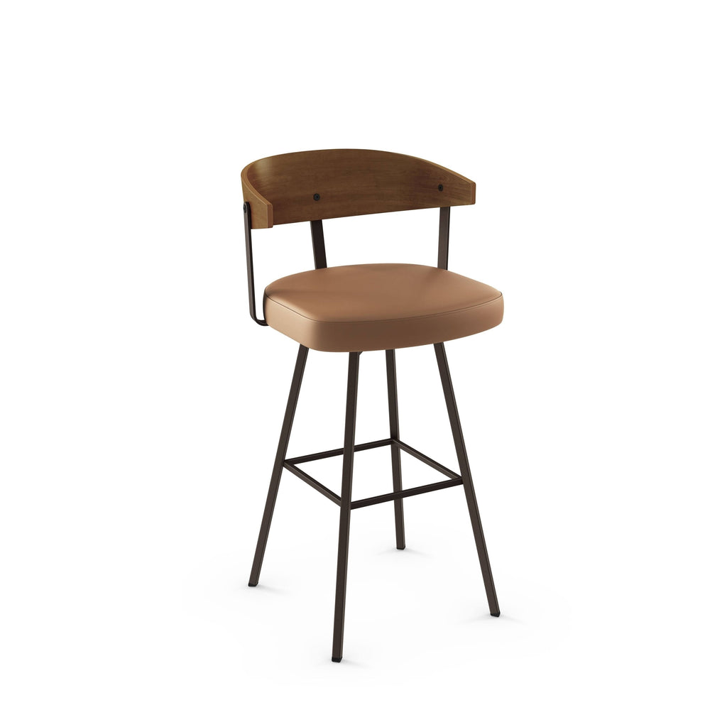Swivel Counter and Bar Stool Caramel Faux Leather E81044
