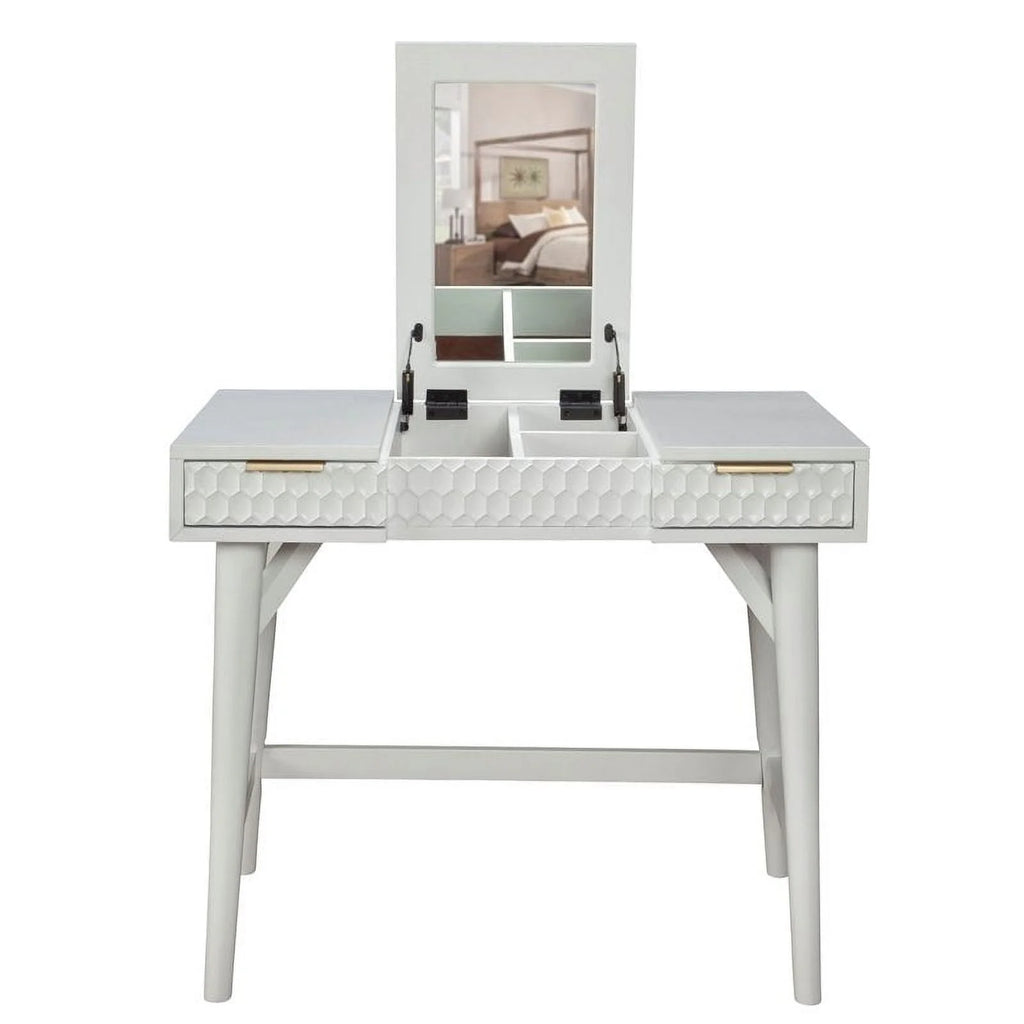 4 Piece Set with Nightstand King Headboard and Vanity L18641