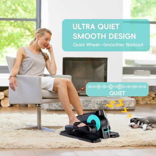 Under Desk Elliptical Machine, Portable Electric Seated Pedal Exerciser with 12 Adjustable Speeds X222