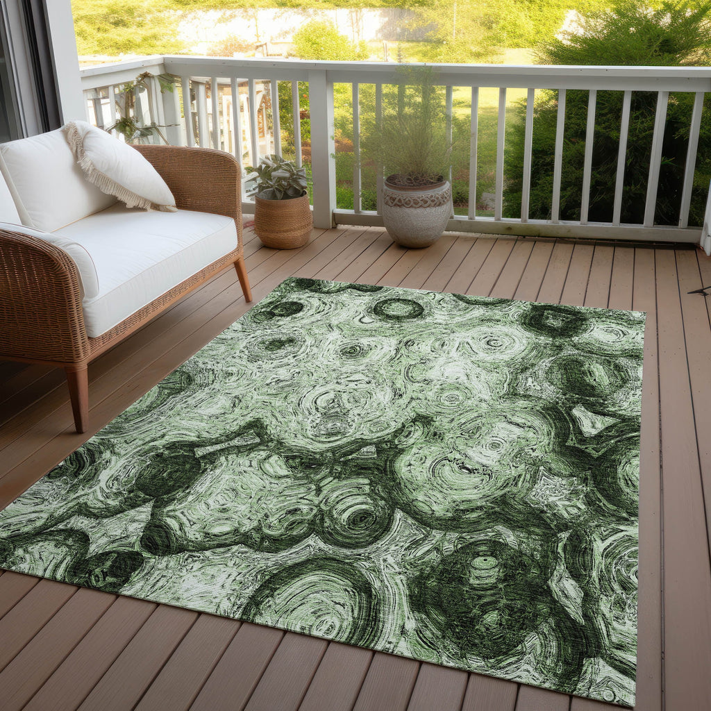 Green 9' x 12' Indoor Outdoor Area Rug T3184