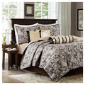 Black 6 Piece Quilted Coverlet Set King Cal King M41207