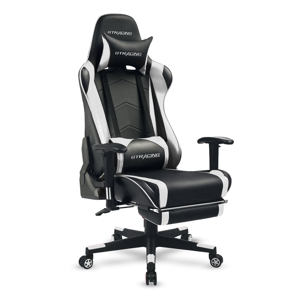 Red PU Leather Gaming Chair with Footrest O373