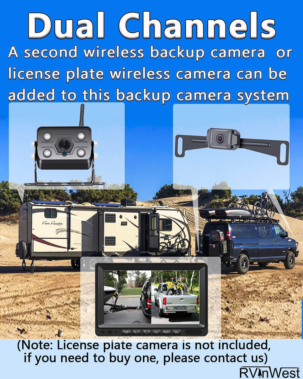 Wireless Backup Camera with 7 DVR HD Monitor F82617