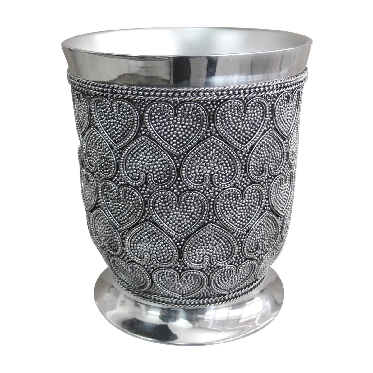 Beaded Heart Resin Decorative Trash Can V734029