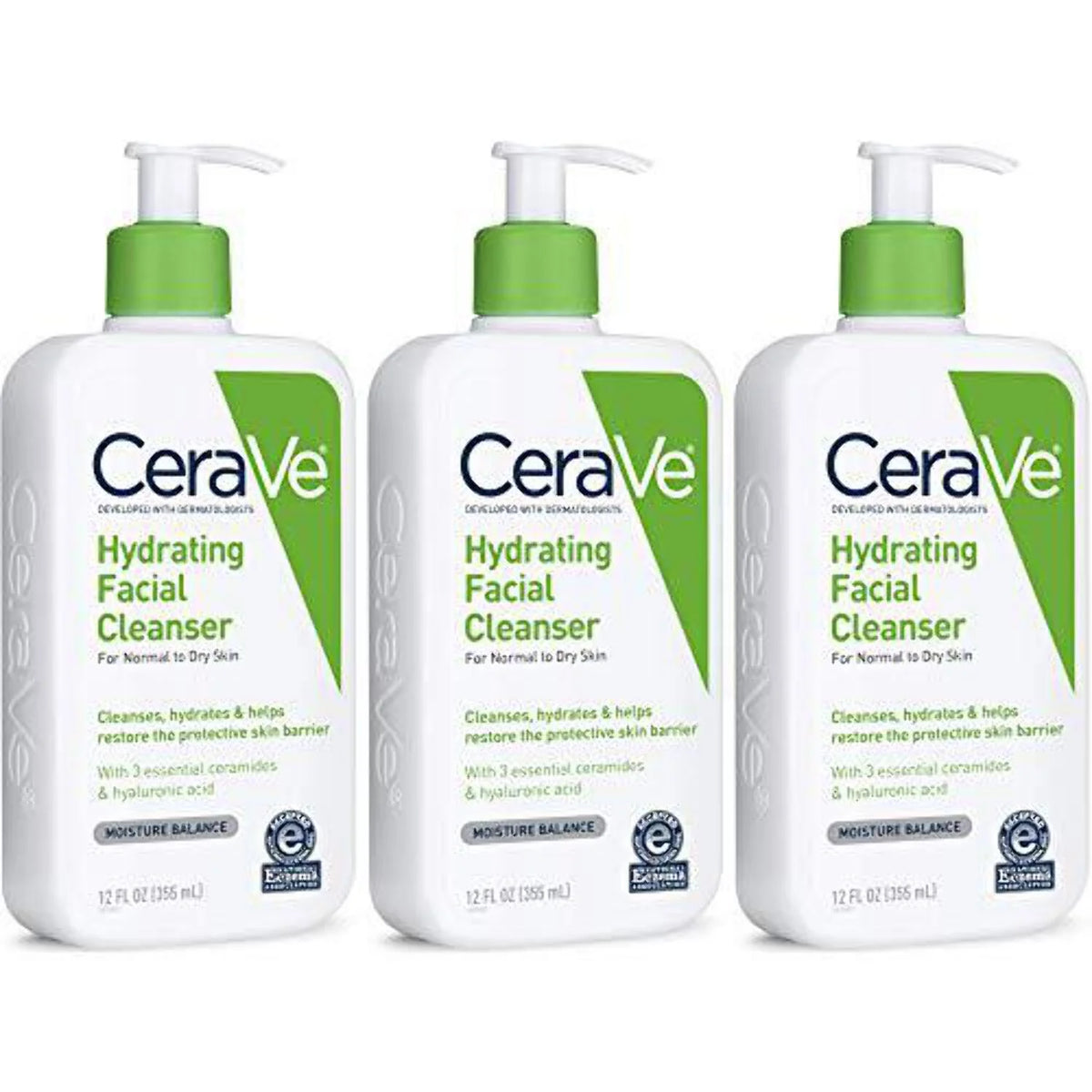 Hydrating Facial Cleanser, Normal To Dry, 12 Ounces, Pack of 3 C27069