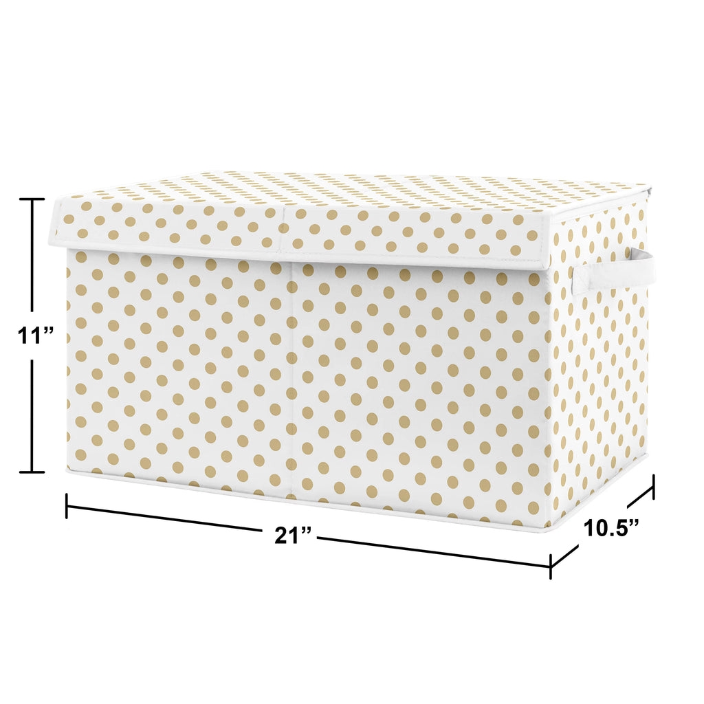 Watercolor Floral Gold Polka Dot Storage Fabric Toy Box T287