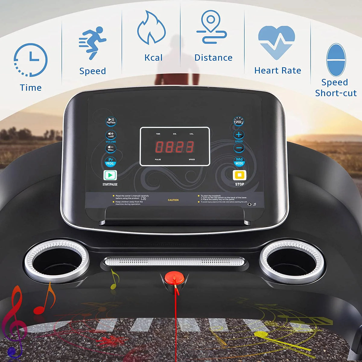 3.5HP Foldable Electric Treadmill with Incline Q230425