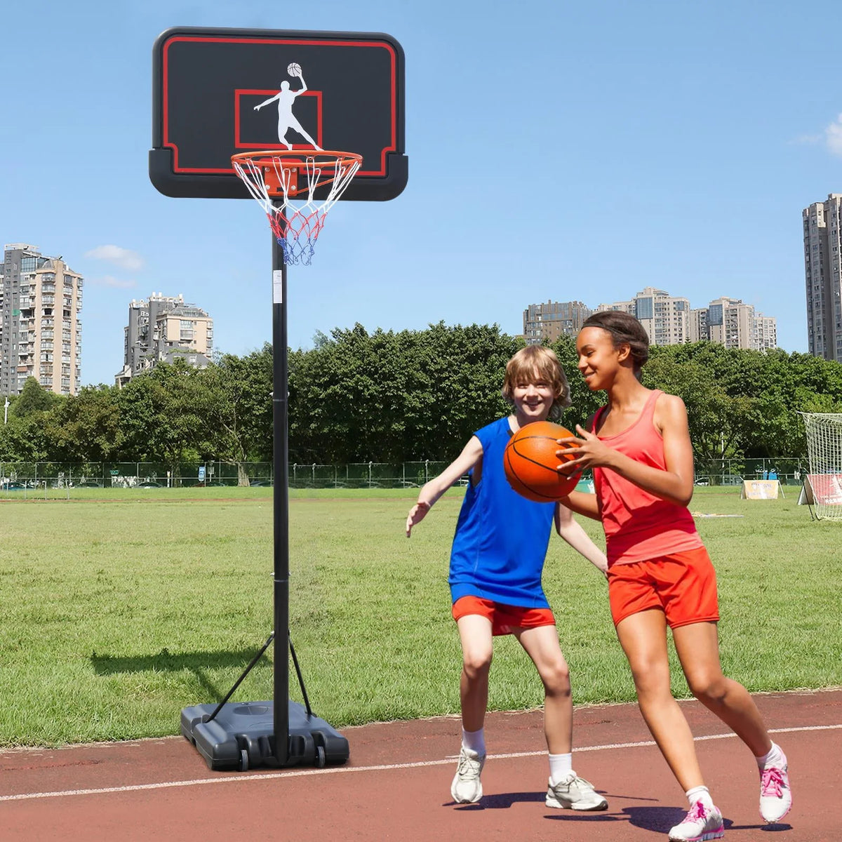 Basketball Goal Hoop Stand 8-10ft Height Adjustable B4265