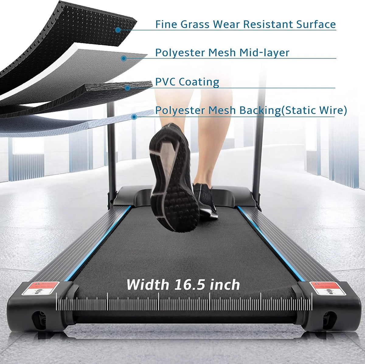 3.5HP Foldable Electric Treadmill with Incline Q230425